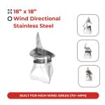 18” x 18” Wind Directional Stainless Steel