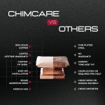 Side-by-side chart comparing Chimcare copper chimney caps to other brands for strength, fit, and finish.