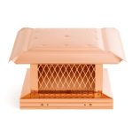13x13 copper chimney cap with elegant and durable construction, designed to protect chimney from rain, snow, debris, and animals