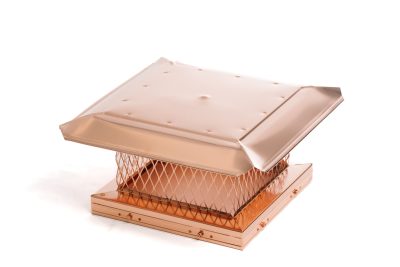 Rust-resistant copper chimney cap built for long-lasting protection. Prevents water damage, debris, and animal entry into chimney flues.