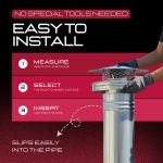 Technician installing a stainless steel air-cooled chimney cap