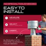Step-by-step illustration of installing a stainless-steel air cooled chimney cap.