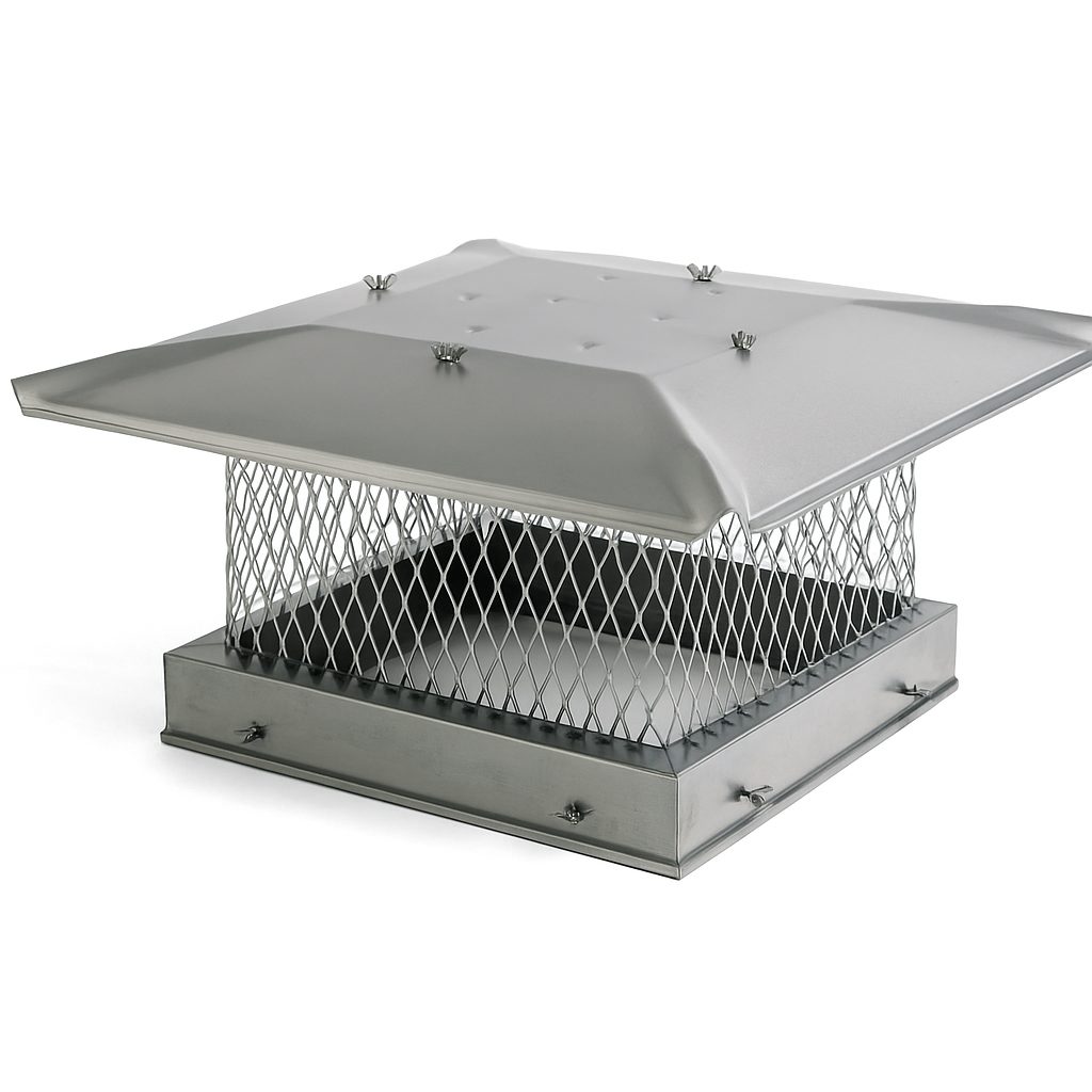 18x18 fireplace flue damper made of heavy-duty steel, designed to control chimney draft, improve heating efficiency, and reduce energy loss