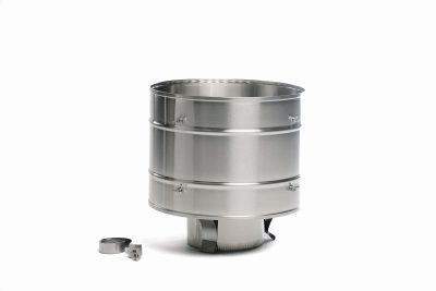 Heavy-duty stainless steel high wind non-air-cooled chimney cap prevents downdrafts and smoke blowback. Built for windy or coastal areas.
