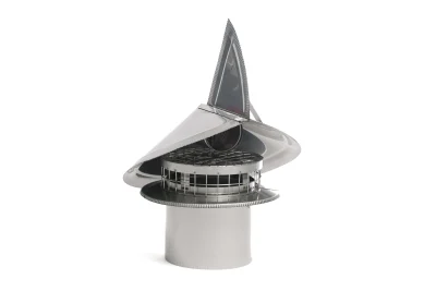 Non-air cooled wind directional chimney cap designed to provide optimal protection and airflow without the need for air cooling, ensuring long-lasting performance.