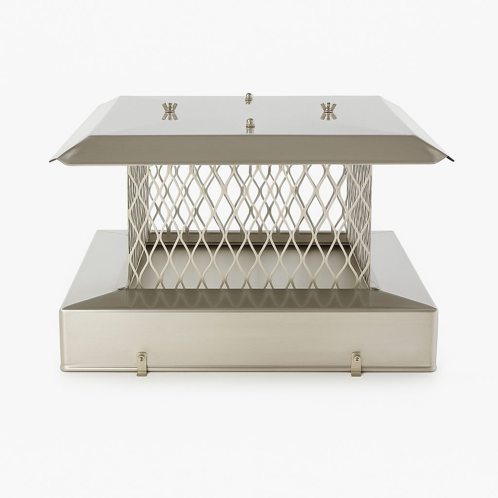 13x13 stainless steel chimney cap with rust-resistant, durable design to protect chimney from rain, snow, debris, and animals