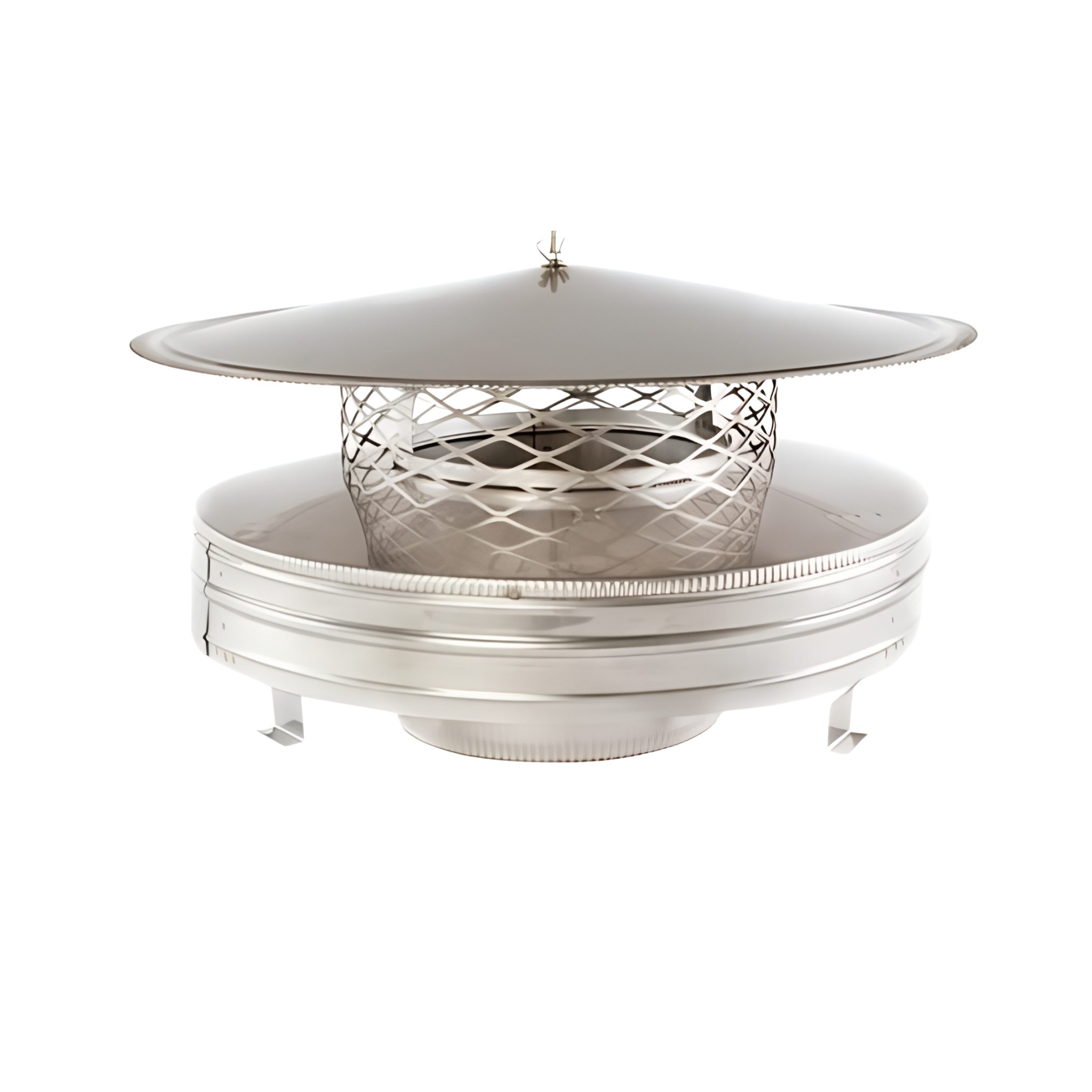 Stainless steel round air-cooled chimney cap for fireplaces