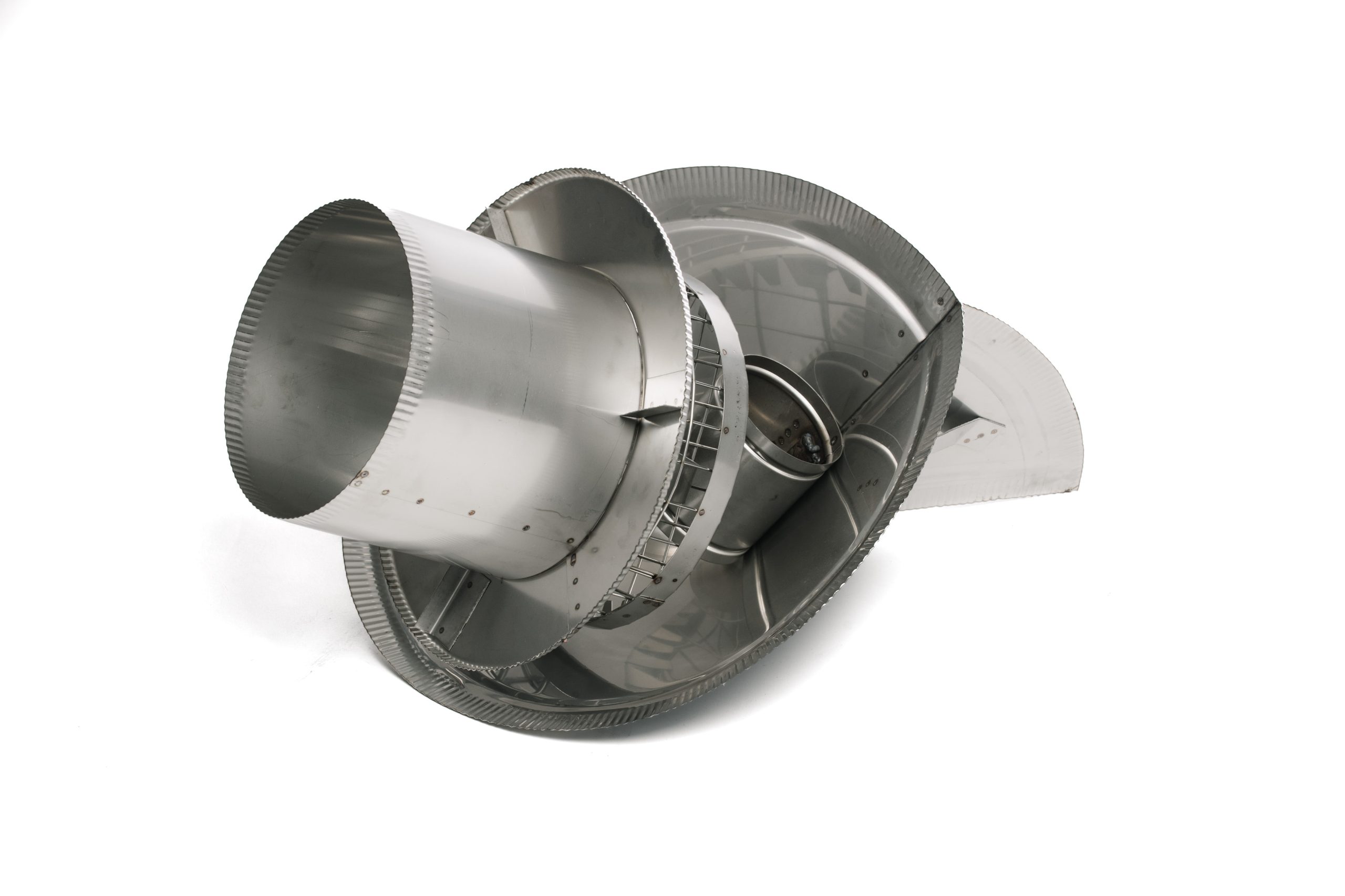 Wind Directional Non-Air-Cooled Chimney Cap – Polished Stainless Finish Polished stainless steel non-air-cooled chimney cap with rotating top prevents backflow, increases efficiency, and reduces soot buildup.