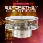 Non air cooled single wall chimney cap prevents sparks and chimney fires