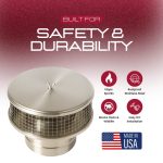 8" round non air-cooled chimney cap - Image 6