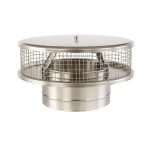 Stainless steel 10-inch round non-air-cooled chimney cap for preventing downdrafts and protecting flues from rain and debris