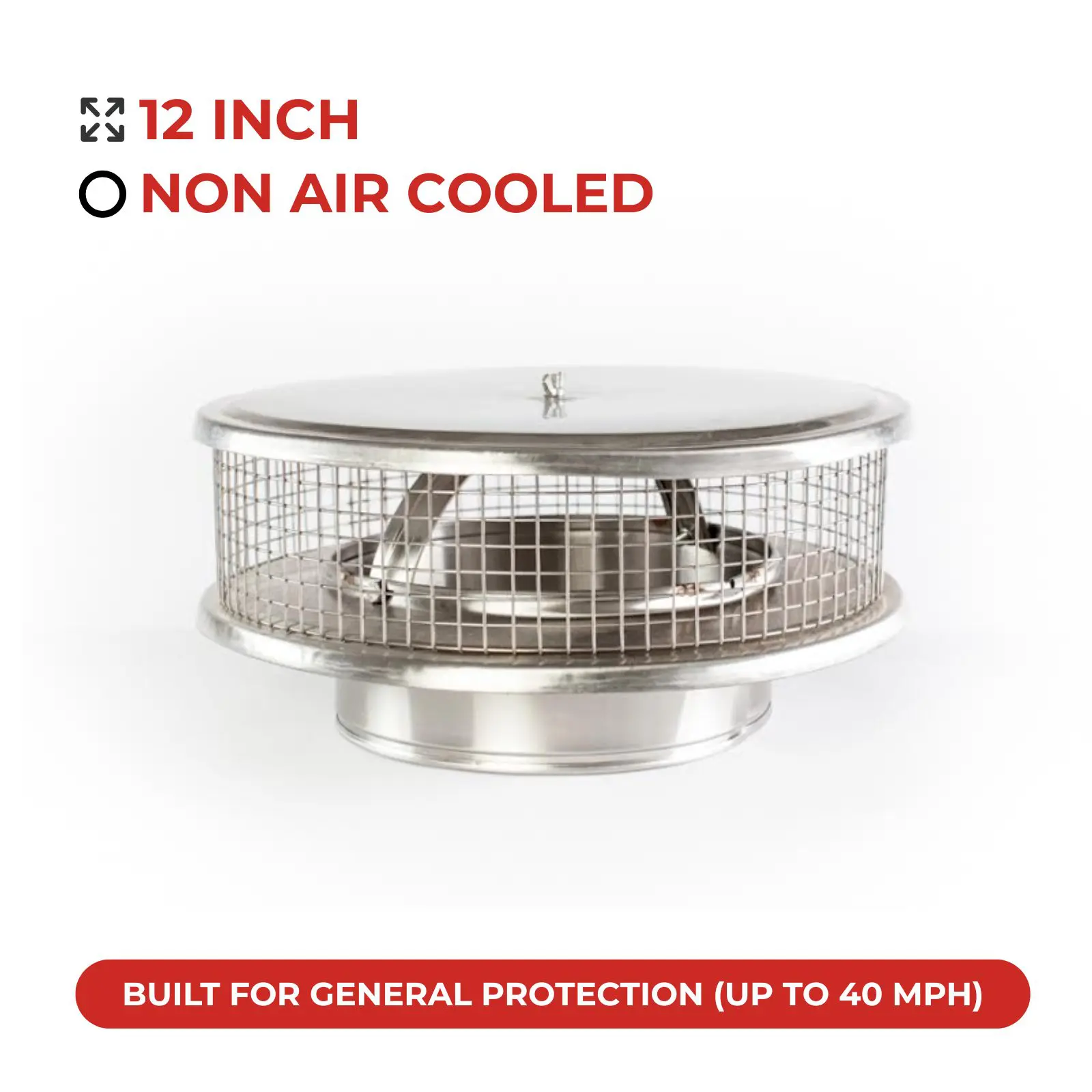 HY-C LC4 4" Round Stainless Steel Single Flue Liner Chimney Cap-Clamp - View #8